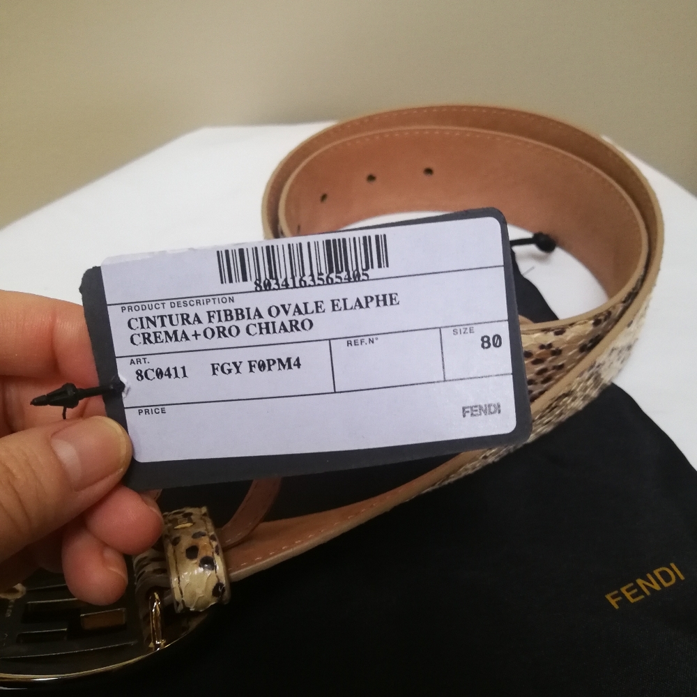 NEW Authentic Fendi Python Leather Belt (RARE) - Picture 5 of 10